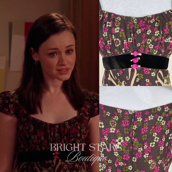 Rare Vintage Silk Floral Top ASO Rory Gilmore Girls Brown Pink Blouse - Picture 4 of 10